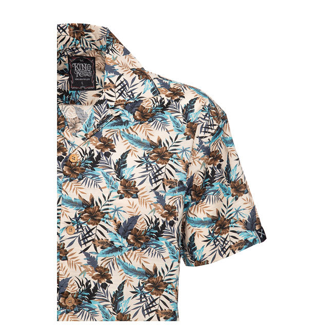 King Kerosin Tropical Summer Hawaii Shirt Beige - FREE UK Shipping, FREE 365 Day Returns | Moto Central