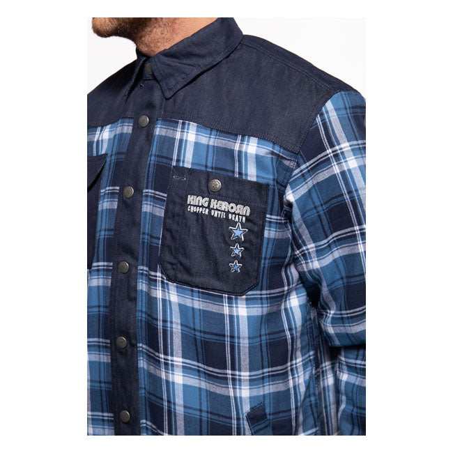 King Kerosin Chopper Till… Workwear Shirt Blue / White - FREE UK Shipping, FREE 365 Day Returns | Moto Central