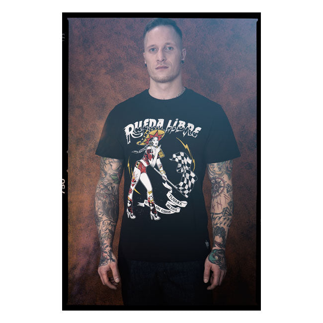 King Kerosin Rueda Libre T-Shirt Black - FREE UK Shipping, FREE 365 Day Returns | Moto Central