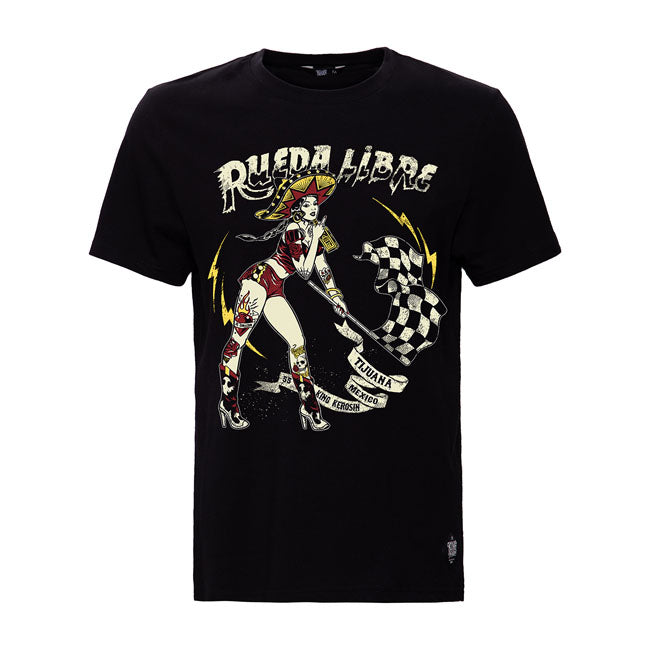 King Kerosin Rueda Libre T-Shirt Black - FREE UK Shipping, FREE 365 Day Returns | Moto Central