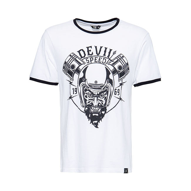 King Kerosin Speed Devil T-Shirt White - FREE UK Shipping, FREE 365 Day Returns | Moto Central