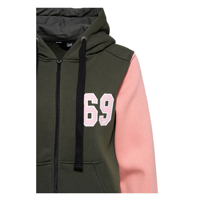 King Kerosin Queen Kerosin Sugar Babe Ladies Hoodie Olive / Pink