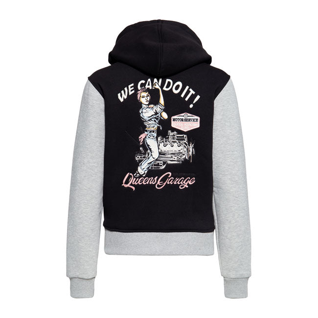 King Kerosin Queen Kerosin We Can Do It Ladies Hoodie Grey Melange / Black