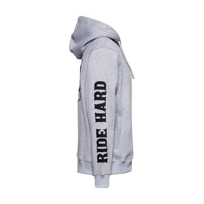 King Kerosin True Roots Hoodie Grey Melange - FREE UK Shipping, FREE 365 Day Returns | Moto Central