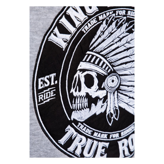 King Kerosin True Roots Hoodie Grey Melange - FREE UK Shipping, FREE 365 Day Returns | Moto Central