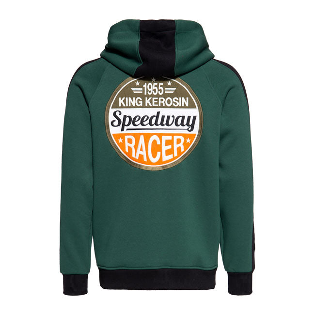 King Kerosin Speedway Hoodie Smoke Green / Black - FREE UK Shipping, FREE 365 Day Returns | Moto Central