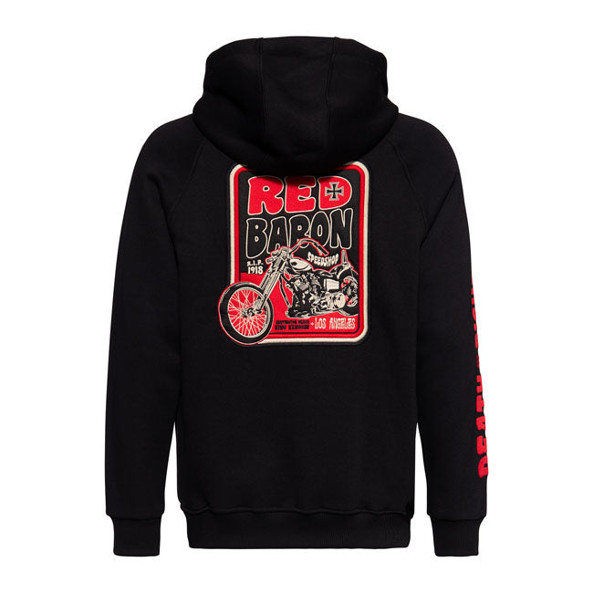 King Kerosin Red Baron Hoodie Black - FREE UK Shipping, FREE 365 Day Returns | Moto Central