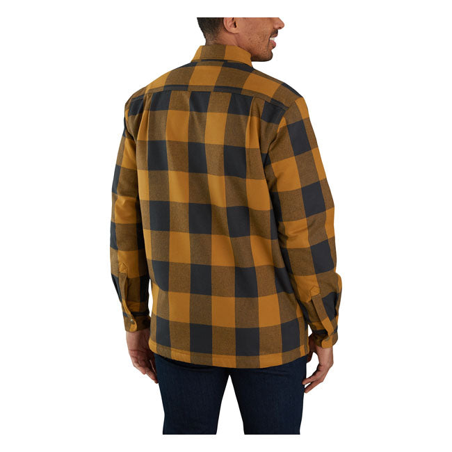 Carhartt Sherpa Lined Flannel Plaid Shirt Carhartt Brown - FREE UK Shipping, FREE 365 Day Returns | Moto Central