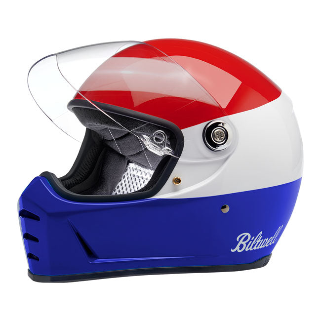 Biltwell Lane Splitter Helmet Podium Gloss Red / White / Blue