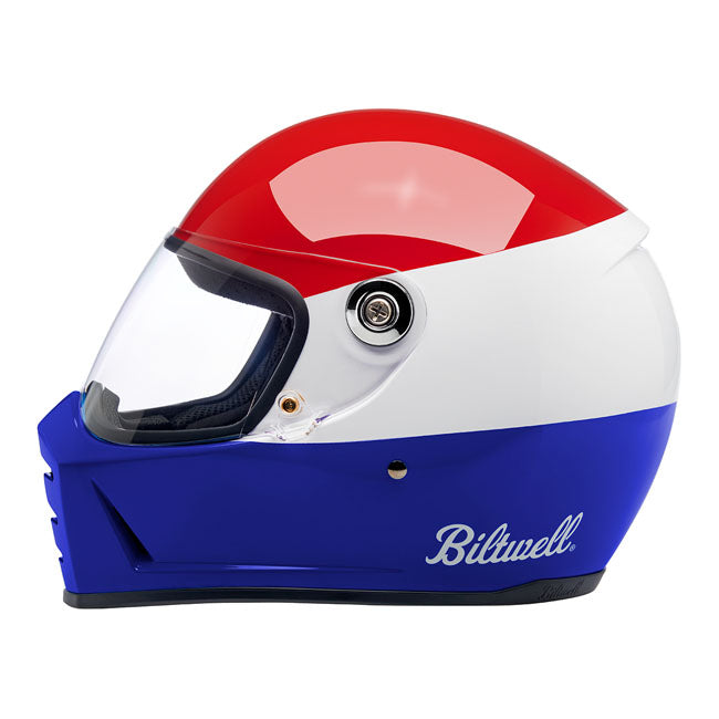 Biltwell Lane Splitter Helmet Podium Gloss Red / White / Blue