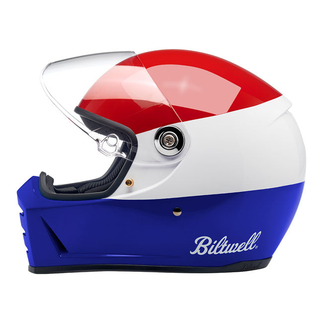 Biltwell Lane Splitter Helmet Podium Gloss Red / White / Blue