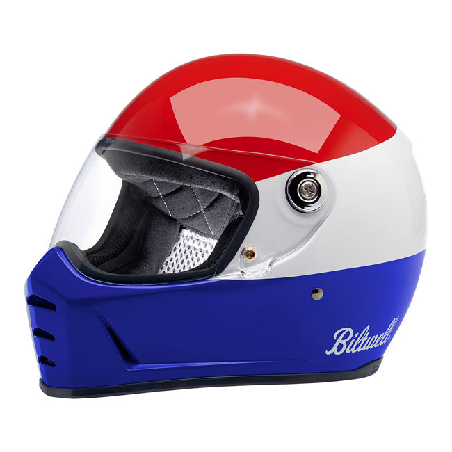 Biltwell Lane Splitter Helmet Podium Gloss Red / White / Blue