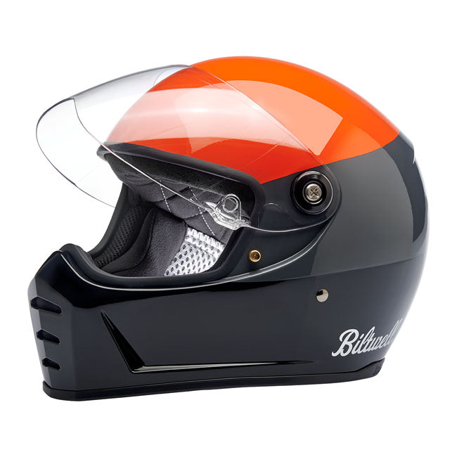 Biltwell Lane Splitter Helmet Podium Gloss Orange / Grey / Black