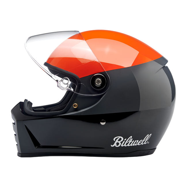 Biltwell Lane Splitter Helmet Podium Gloss Orange / Grey / Black