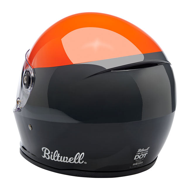 Biltwell Lane Splitter Helmet Podium Gloss Orange / Grey / Black