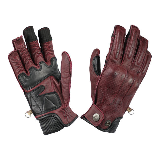 ByCity Oxford Gloves Burgundy  - FREE UK Shipping, FREE 365 Day Returns | Moto Central