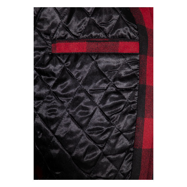 King Kerosin Queen Kerosin Wool Checkered Ladies Jacket Black / Red - FREE UK Shipping, FREE 365 Day Returns | Moto Central