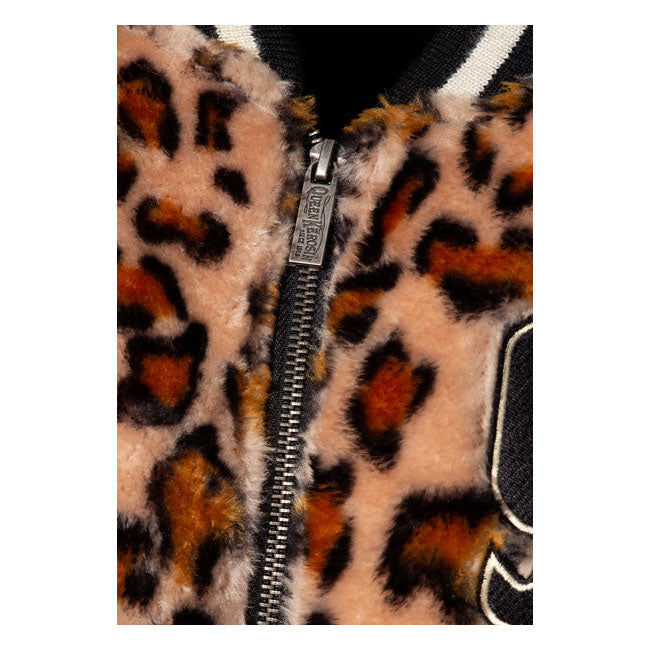 King Kerosin Queen Kerosin Fur College Lined Ladies Jacket Leopard - FREE UK Shipping, FREE 365 Day Returns | Moto Central