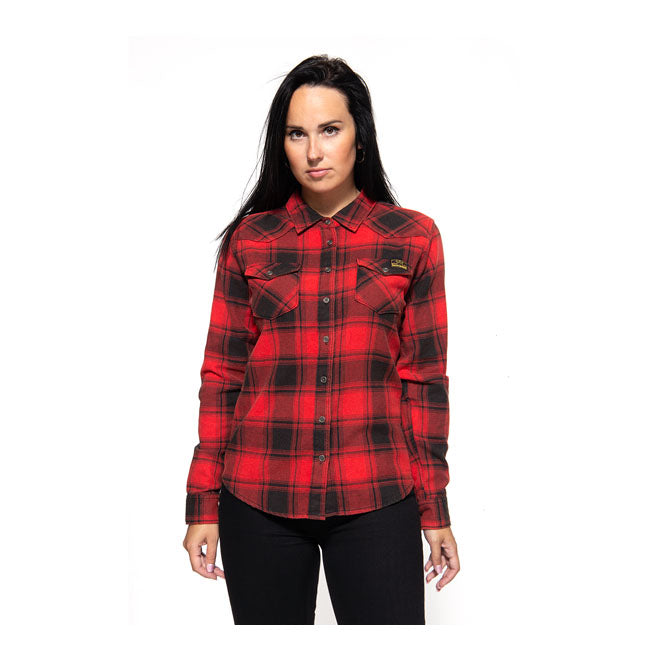 King Kerosin Queen Kerosin Acid Ladies Checkered Shirt Black / Bordeaux