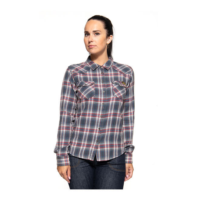 King Kerosin Queen Kerosin Acid Ladies Checkered Shirt Navy / Bordeaux