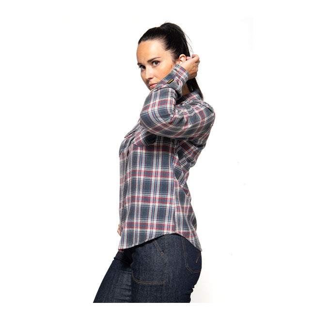 King Kerosin Queen Kerosin Acid Ladies Checkered Shirt Navy / Bordeaux