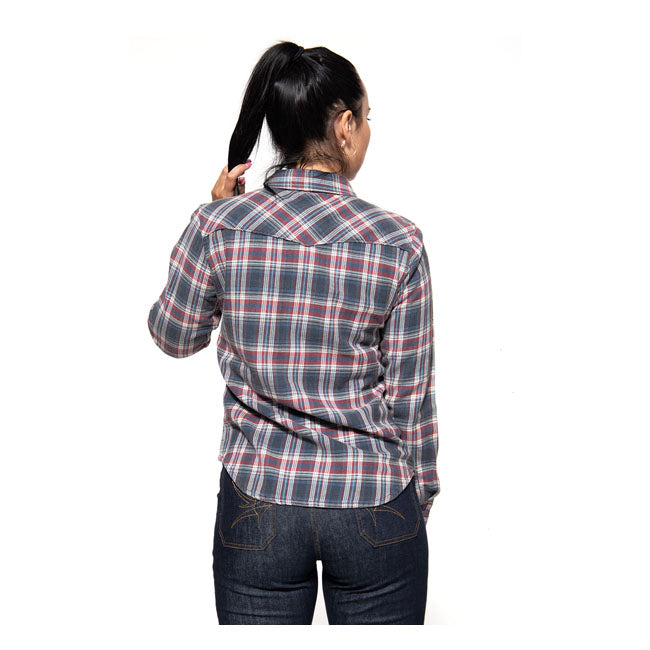 King Kerosin Queen Kerosin Acid Ladies Checkered Shirt Navy / Bordeaux