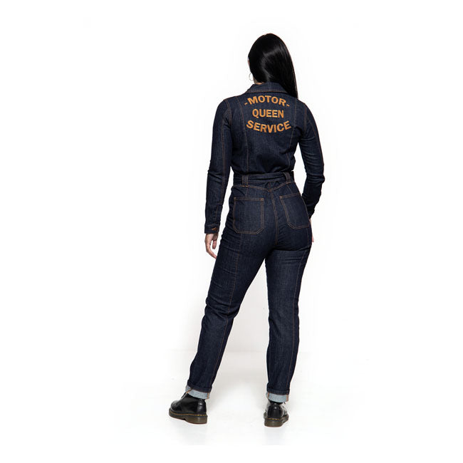 King Kerosin Queen Kerosin Motor Queen Slim Fit Ladies Overall Dark Blue - FREE UK Shipping, FREE 365 Day Returns | Moto Central