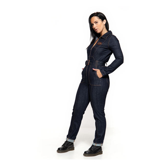 King Kerosin Queen Kerosin Motor Queen Slim Fit Ladies Overall Dark Blue - FREE UK Shipping, FREE 365 Day Returns | Moto Central