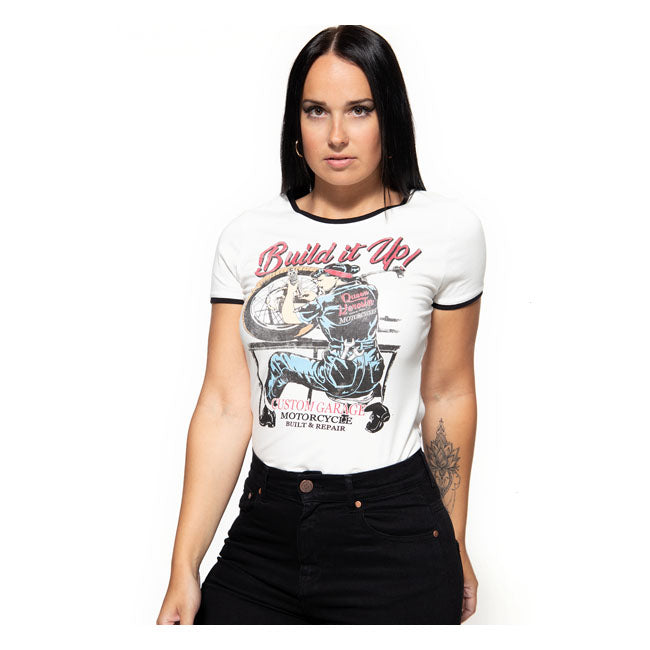 King Kerosin Queen Kerosin Built Up Ladies T-Shirt Off White