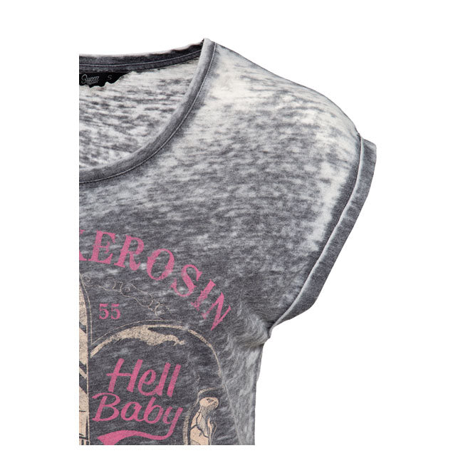 King Kerosin Queen Kerosin Hell Baby Ladies Shirt Black - FREE UK Shipping, FREE 365 Day Returns | Moto Central