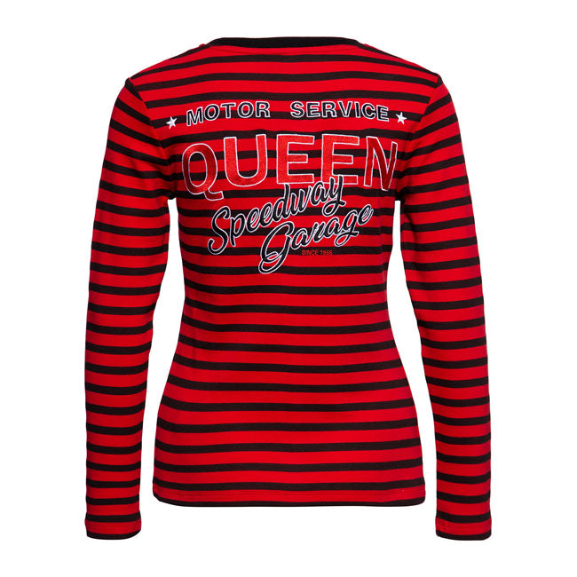 King Kerosin Queen Kerosin Motor Queen Long Sleeves Ladies T-Shirt Black / Red - FREE UK Shipping, FREE 365 Day Returns | Moto Central