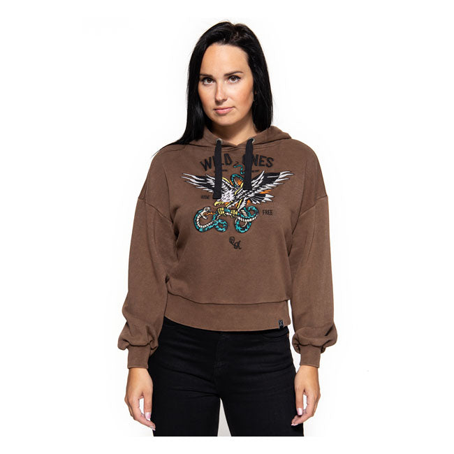 King Kerosin Queen Kerosin Wild Ones Ladies Hoodie Dark Brown