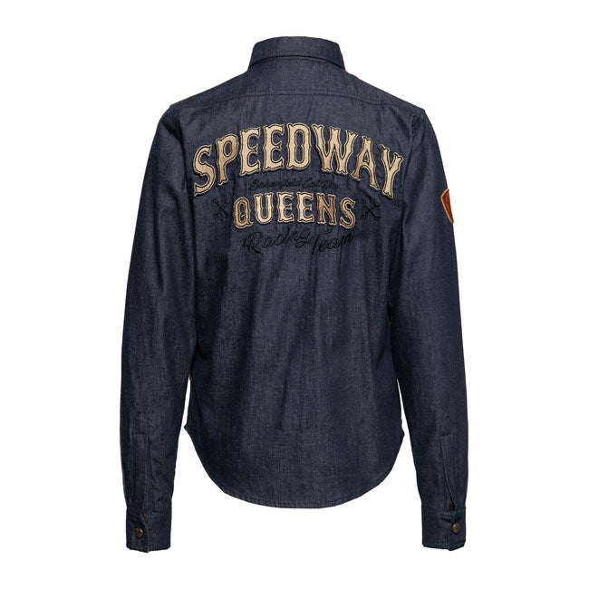 King Kerosin Queen Kerosin Speedway Queens Adventure Gear Ladies Shirt Blue - FREE UK Shipping, FREE 365 Day Returns | Moto Central