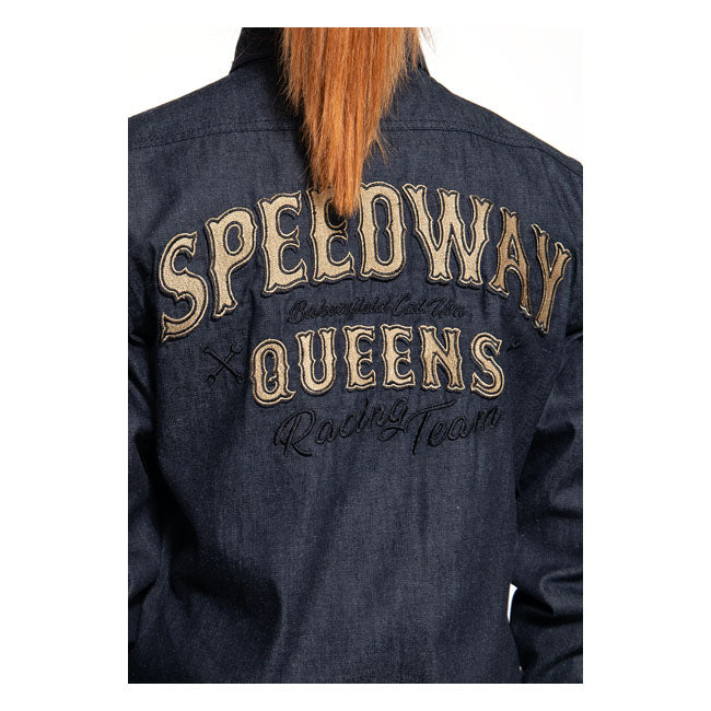 King Kerosin Queen Kerosin Speedway Queens Adventure Gear Ladies Shirt Blue - FREE UK Shipping, FREE 365 Day Returns | Moto Central