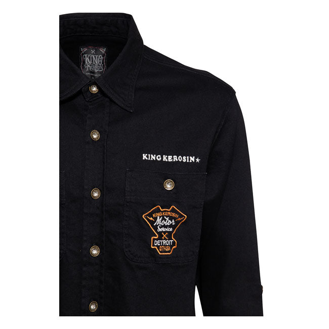 King Kerosin Motor Service Workshirt Black - FREE UK Shipping, FREE 365 Day Returns | Moto Central