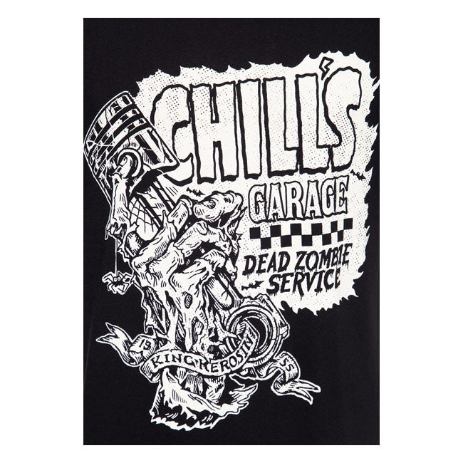 King Kerosin Chills Garage T-Shirt Black - FREE UK Shipping, FREE 365 Day Returns | Moto Central