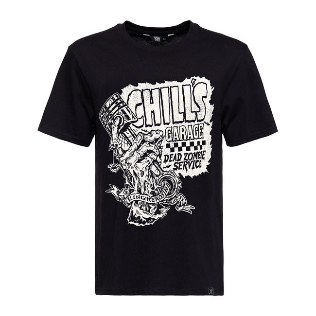 King Kerosin Chills Garage T-Shirt Black - FREE UK Shipping, FREE 365 Day Returns | Moto Central