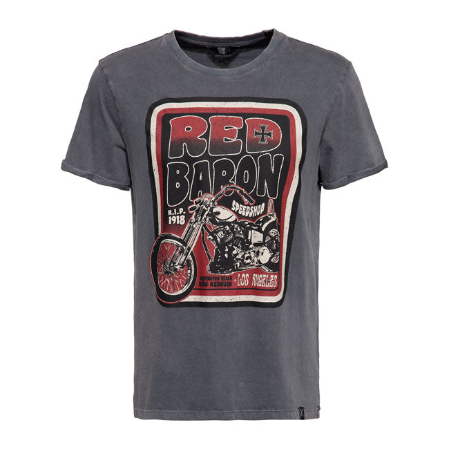 King Kerosin Speedshop T-Shirt Steel Grey - FREE UK Shipping, FREE 365 Day Returns | Moto Central