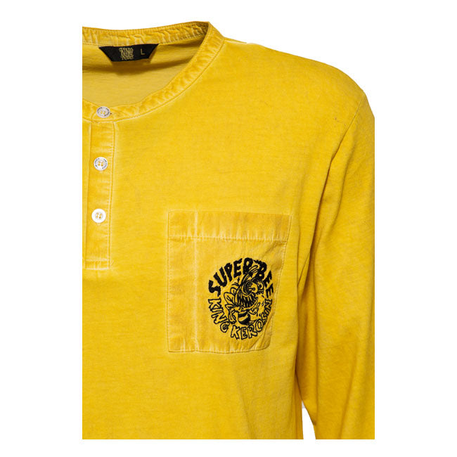 King Kerosin Bee Monster Long Sleeves T-Shirt Yellow - FREE UK Shipping, FREE 365 Day Returns | Moto Central