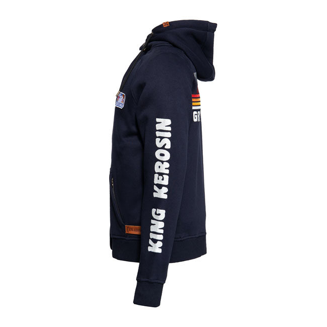 King Kerosin Ride Grass Adventure Gear Hoodie Dark Blue - FREE UK Shipping, FREE 365 Day Returns | Moto Central