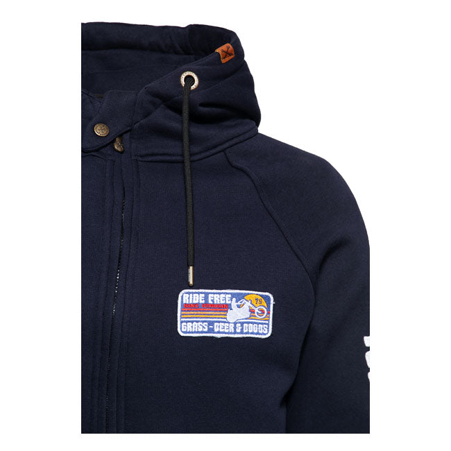 King Kerosin Ride Grass Adventure Gear Hoodie Dark Blue - FREE UK Shipping, FREE 365 Day Returns | Moto Central