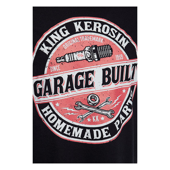 King Kerosin Garage Built T-Shirt Black - FREE UK Shipping, FREE 365 Day Returns | Moto Central