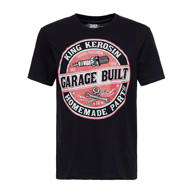 King Kerosin Garage Built T-Shirt Black - FREE UK Shipping, FREE 365 Day Returns | Moto Central