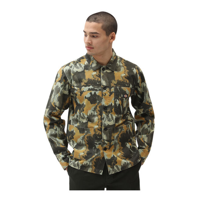 Dickies Crafted Camo Overshirt Camouflage - FREE UK Shipping, FREE 365 Day Returns | Moto Central