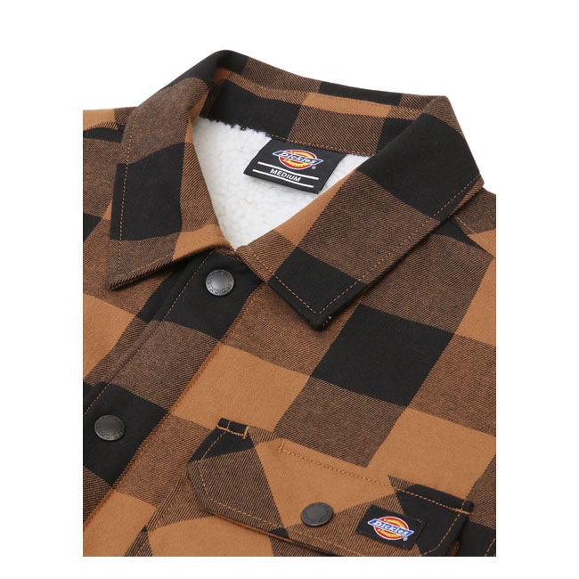 Dickies Sherpa Lined Sacramento Shirt Brown Duck - FREE UK Shipping, FREE 365 Day Returns | Moto Central