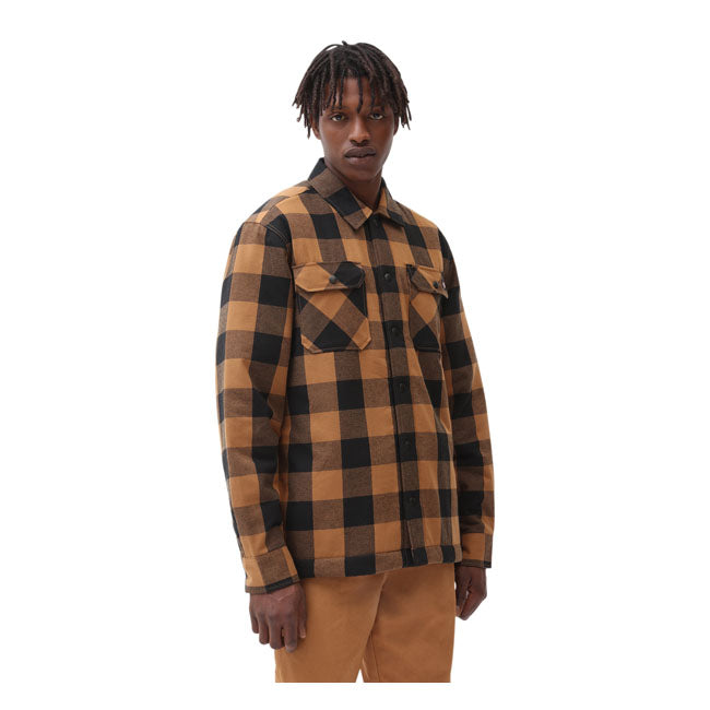 Dickies Sherpa Lined Sacramento Shirt Brown Duck - FREE UK Shipping, FREE 365 Day Returns | Moto Central