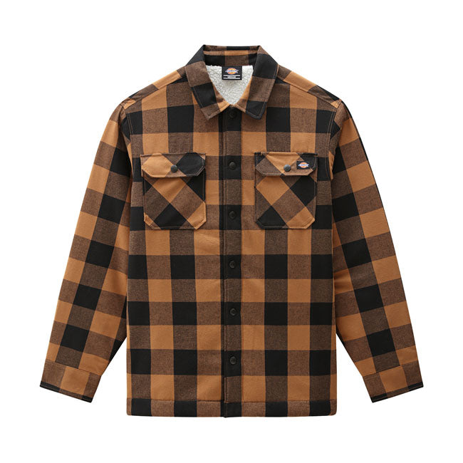 Dickies Sherpa Lined Sacramento Shirt Brown Duck - FREE UK Shipping, FREE 365 Day Returns | Moto Central