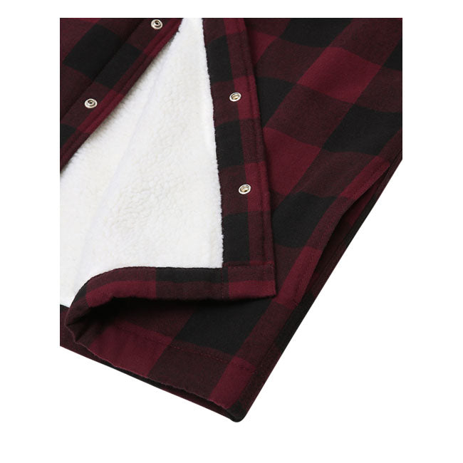 Dickies Sherpa Lined Sacramento Shirt Maroon - FREE UK Shipping, FREE 365 Day Returns | Moto Central