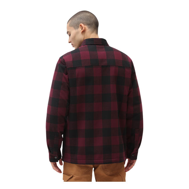 Dickies Sherpa Lined Sacramento Shirt Maroon - FREE UK Shipping, FREE 365 Day Returns | Moto Central