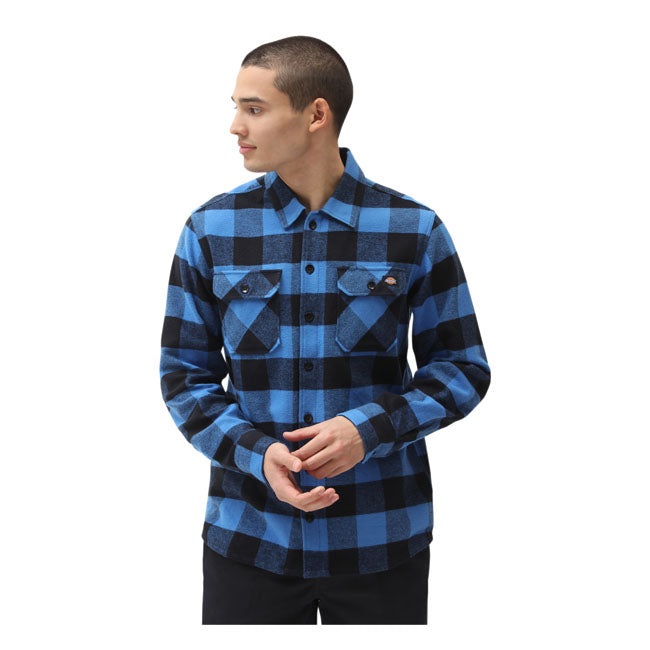 Dickies New Sacramento Shirt True Blue - FREE UK Shipping, FREE 365 Day Returns | Moto Central